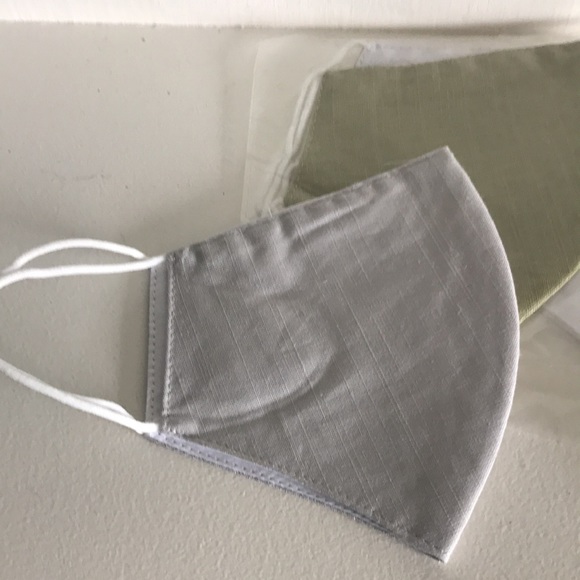 Set of 3 cotton fabric face masks / washable / eco friendly - Picture 2 of 3